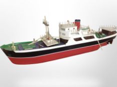 A scale model remote control boat, length 104cm.