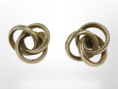 A pair of 9ct yellow gold rope twist earrings. CONDITION REPORT: 1.9g.