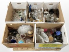 A very large quantity of continental ceramics, glass wares, lamp base, pendant light fitting, etc.