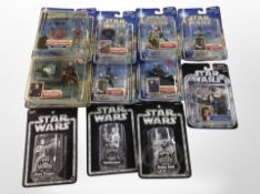 10 Hasbro Star Wars figurines including The Phantom Menace, Attack of the Clones, etc., boxed.