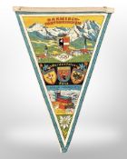 A pennant from the Garmisch Partenkirchen winter Olympics 1936