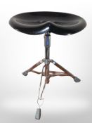 A Dulton Co. Ltd chrome and enamelled metal adjustable stool designed by Yasu Sasamoto.