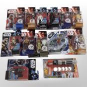 13 Hasbro Disney Star Wars figurines including The Force Awakens, Rogue One, etc., boxed.