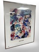 After Jan Voss : Abstract colour print, 48cm x 65cm.