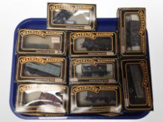 Nine Palitoy Mainline Railways OO gauge tenders and wagons, boxed.