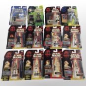 12 Kenner and Hasbro Star Wars figurines, boxed.