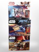 Three Hasbro Disney Star Wars models, Canto Bight Police Speeder,