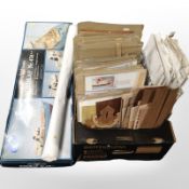 A group of scale model remote control boat building components, some parts boxed,