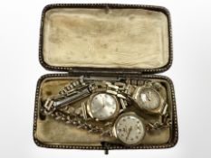 A 9ct yellow gold lady's Marvin wrist watch with gold strap,