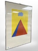 A continental abstract colour print, indistinctly signed, No. 92/300, 45cm x 63cm.