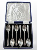 A set of six silver teaspoons, Brimingham 1936 marks. CONDITION REPORT: 67.7g.