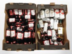 A quantity of bottles and cans of alcohol including Budweiser, San Miguel, Chardonnay, etc.
