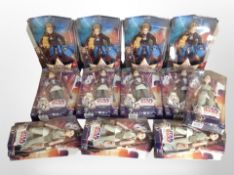 12 Hasbro Star Wars and Captain Marvel figurines, boxed.