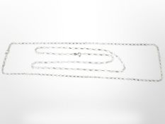 Two Sterling silver necklaces, length each 60 cm. CONDITION REPORT: 19.9g.