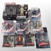 10 Hasbro, Funko and other figurines including Star Wars, IT, G.I. Joe, Evolve, etc.