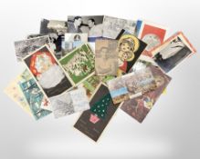 A quantity of ephemera including photos, football Christmas and Greetings cards,