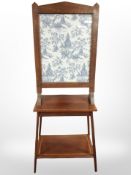 A late Victorian and satin wood inlaid two tier table,