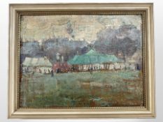 Niels Erik Lange (1890 - 1919) : Circus tent, oil on board, 41.