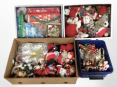 A large quantity of Christmas decorations.