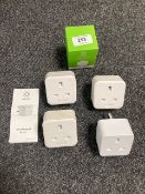 A group of smart plugs,