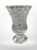 A large Stuart crystal vase, height 31cm, with certificate.