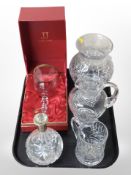 A boxed Bohemian crystal wine glass,