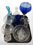 A group of Scandinavian glass ware including Holmegaard frosted glass tealight holder,