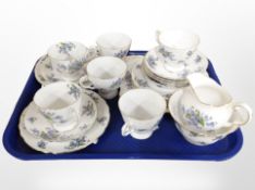 20 pieces of Tuscan Forget-Me-Not tea china.