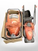 Two Flymo electric mowers (one boxed)