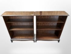 A pair of Stag open bookcases, each 80cm wide x 25cm deep x 100cm high.