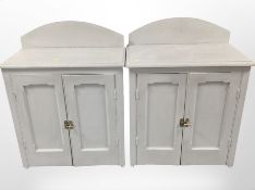 A pair of French style painted pine cabinets,