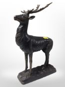A contemporary cast-iron figure of a stag, height 30cm.