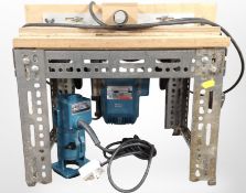 A small joiner's workshop stand with integral Makita components, height 40cm.