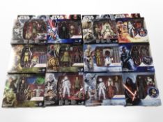 12 Hasbro Disney Star Wars figurine sets, boxed.