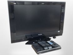 A Panasonic Viera 32 inch LCD TV, Toshiba DVD player, remotes,