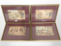 A set of four hand-coloured engravings depicting scenes from Shakespeare published by William