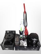 A group of home electricals including air fryer, food processor, vacuum cleaners, etc.