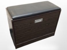 A contemporary storage seat.