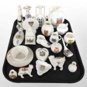 A group of crested china including Goss.