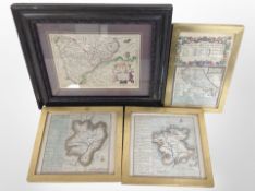 An early 17th-century Dutch hand-coloured and engraved map of Northumberland, Cumbria and Durham,