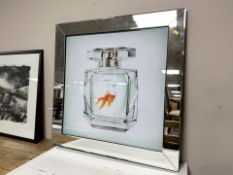 A contemporary bevelled picture mirror,