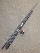 A Shakespeare Targa Pier two-piece fishing rod, and a further Daiwa Moonraker two-piece rod.