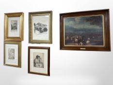 After Jan Frans Van Bredael (1686-1750) : A Cavalry Skirmish, colour print, 46cm x 36cm,