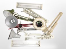 A group of 20th/21st-century continental angle-poise lamps.