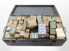 A vintage joiner's pine toolbox containing a very large quantity of assorted screws.