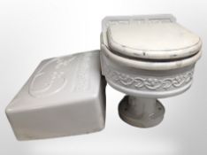 A porcelain toilet cistern.