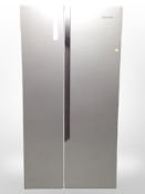 A Fridgemaster American-style double-door fridge.