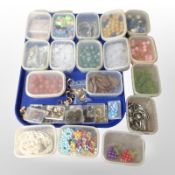A large quantity of costume beads, dress rings, etc.