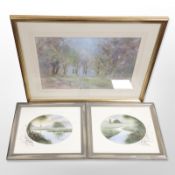 Joyce Gray : Northumbrian Bluebell Wood, pastel, 33cm x 50cm,