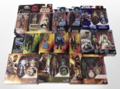 13 Hasbro and Kenner Star Wars figurines, boxed.